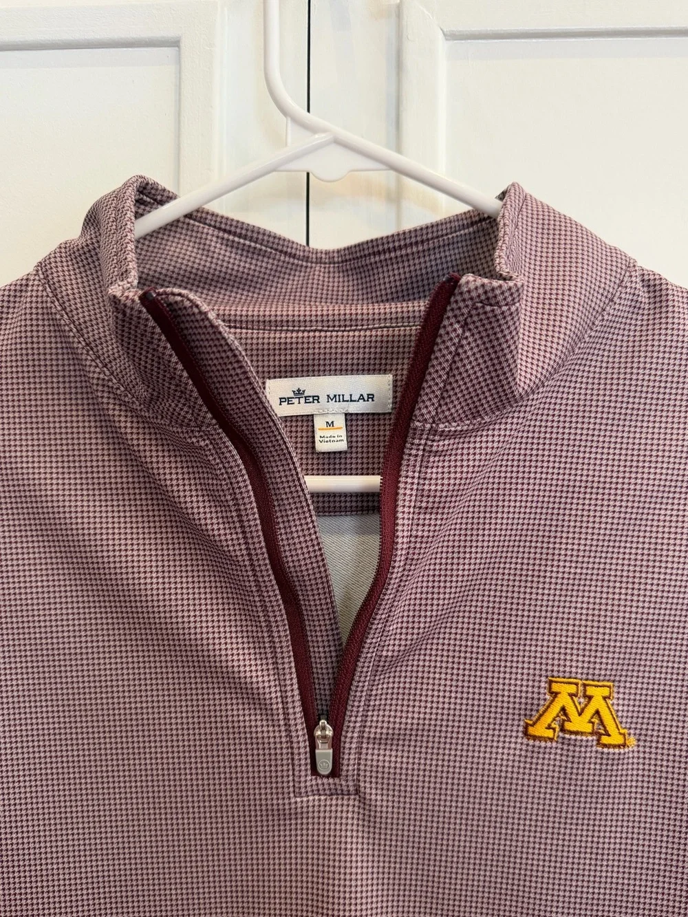 Peter Millar, University of Minnesota - Maroon Perth Houndstooth Quarter-Zip